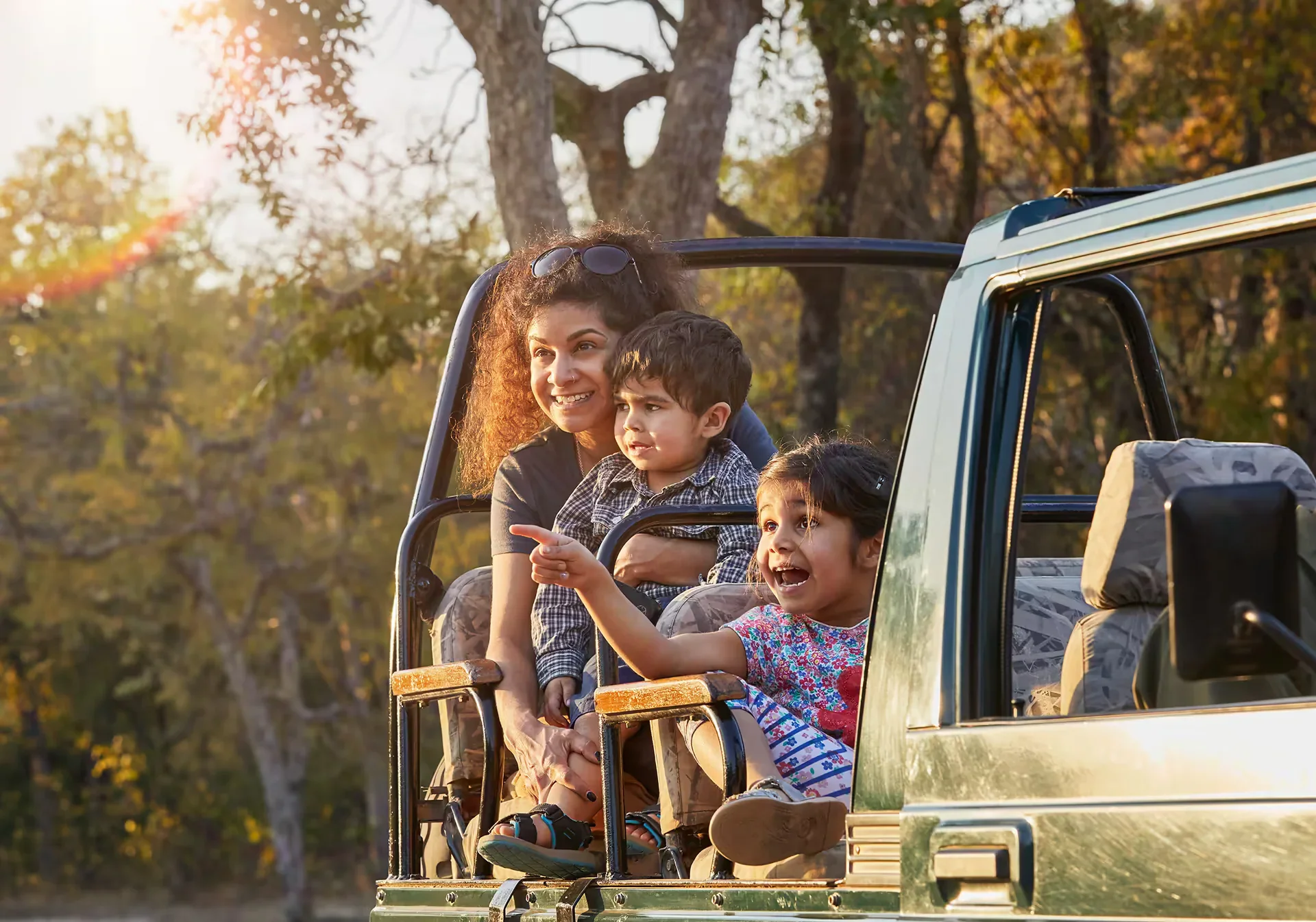 Safari jeep on a jungle trail